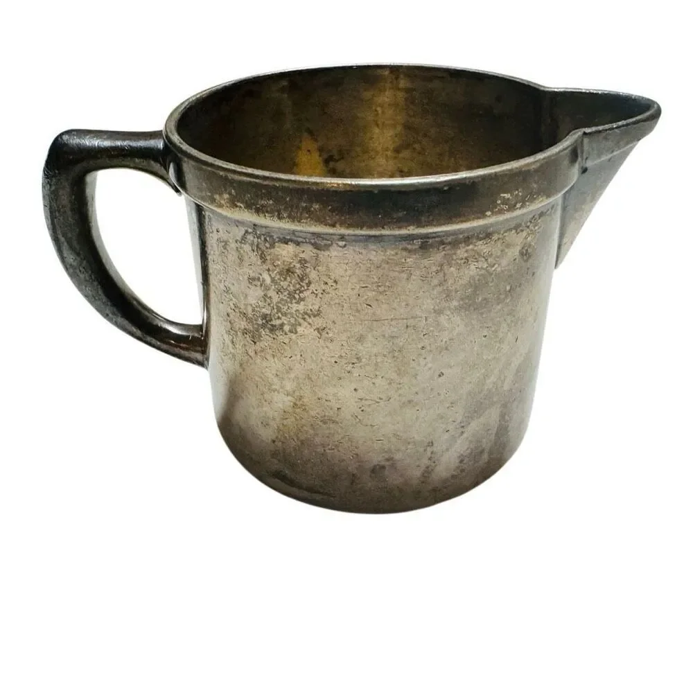Antique Benedict Indestructo #1275 Creamer Pitcher, Electro Plated Nickel Silver